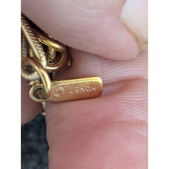 Monet Vintage Necklace Twisted Link Wire 54" Signed Gold Tone - Picture 4 of 5